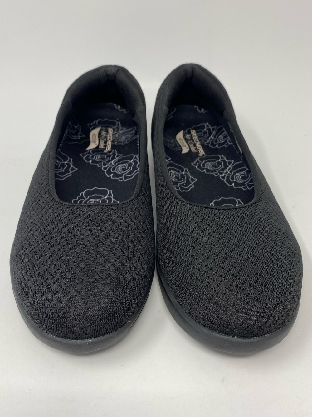 Skechers Arch Fit On The Go Black Mesh Flats Shoe Womens 7 Slip On Ballet 136552
